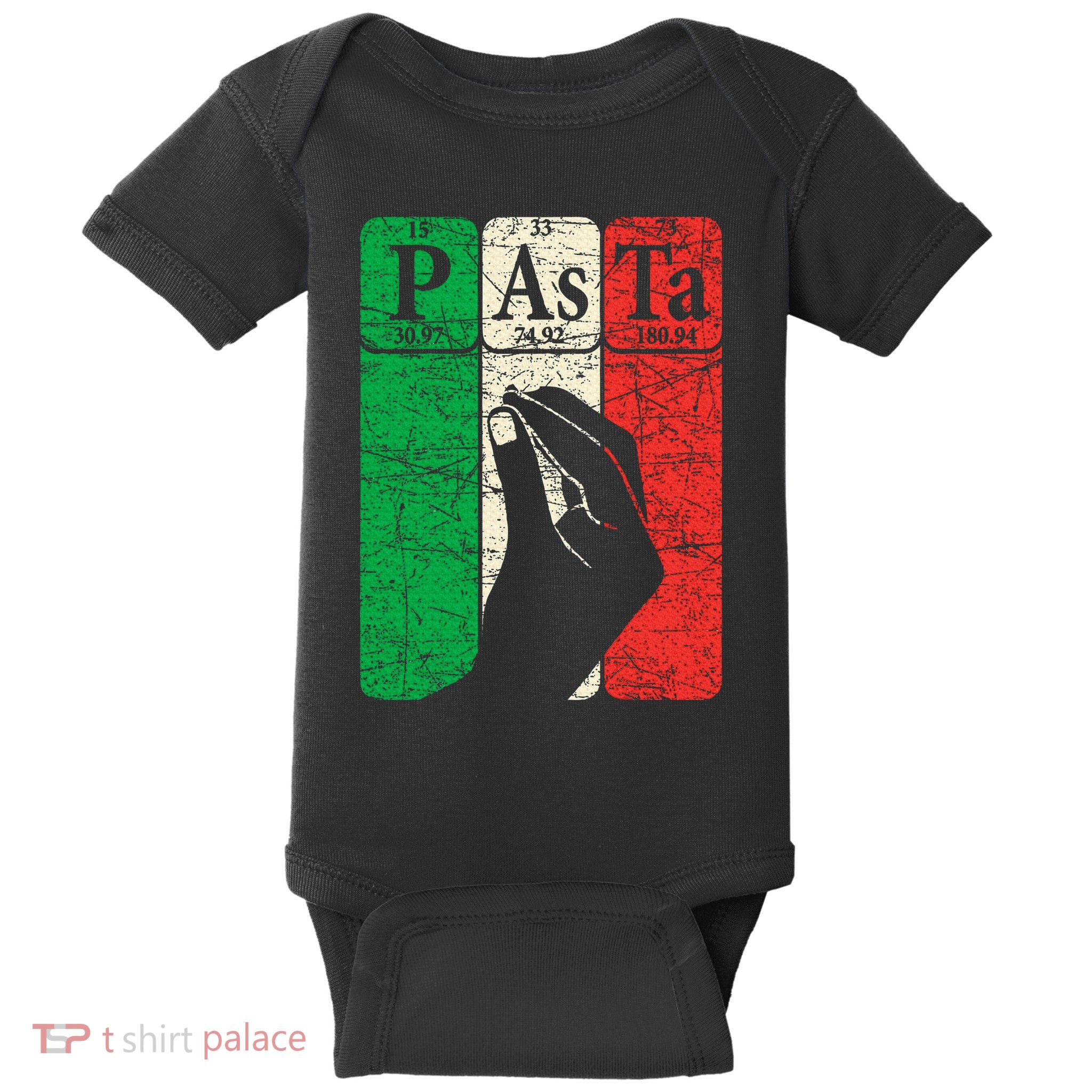 Italian Pasta Periodic Table Elements Italian Hand Gesture Baby Bodysuit