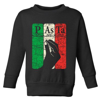 Italian Pasta Periodic Table Elements Italian Hand Gesture Toddler Sweatshirt