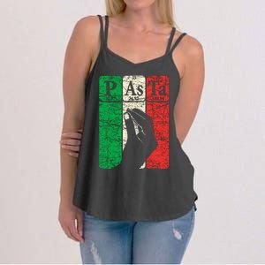 Italian Pasta Periodic Table Elements Italian Hand Gesture Women's Strappy Tank