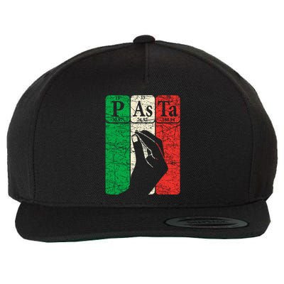 Italian Pasta Periodic Table Elements Italian Hand Gesture Wool Snapback Cap