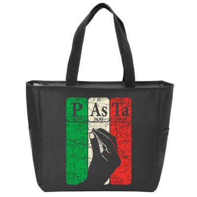 Italian Pasta Periodic Table Elements Italian Hand Gesture Zip Tote Bag