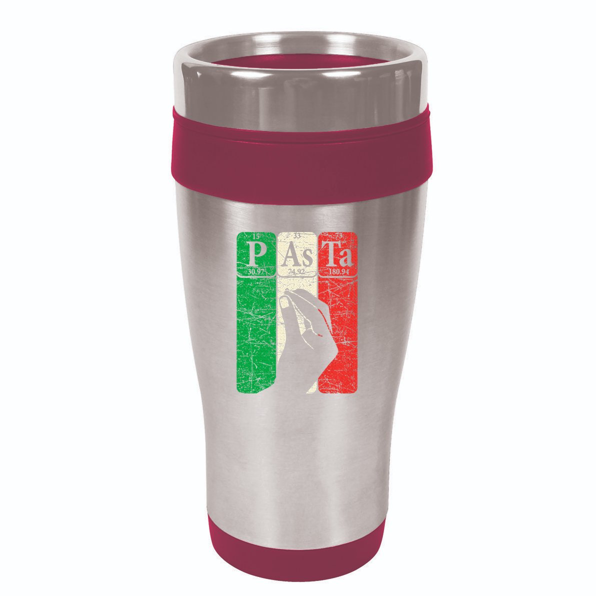 Italian Pasta Periodic Table Elements Italian Hand Gesture 16oz Travel Tumbler