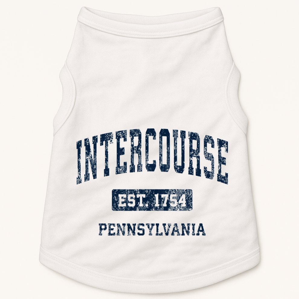 Intercourse Pennsylvania Pa Vintage Athletic Sports Design Doggie Tank