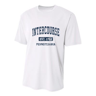 Intercourse Pennsylvania Pa Vintage Athletic Sports Design Youth Performance Sprint T-Shirt