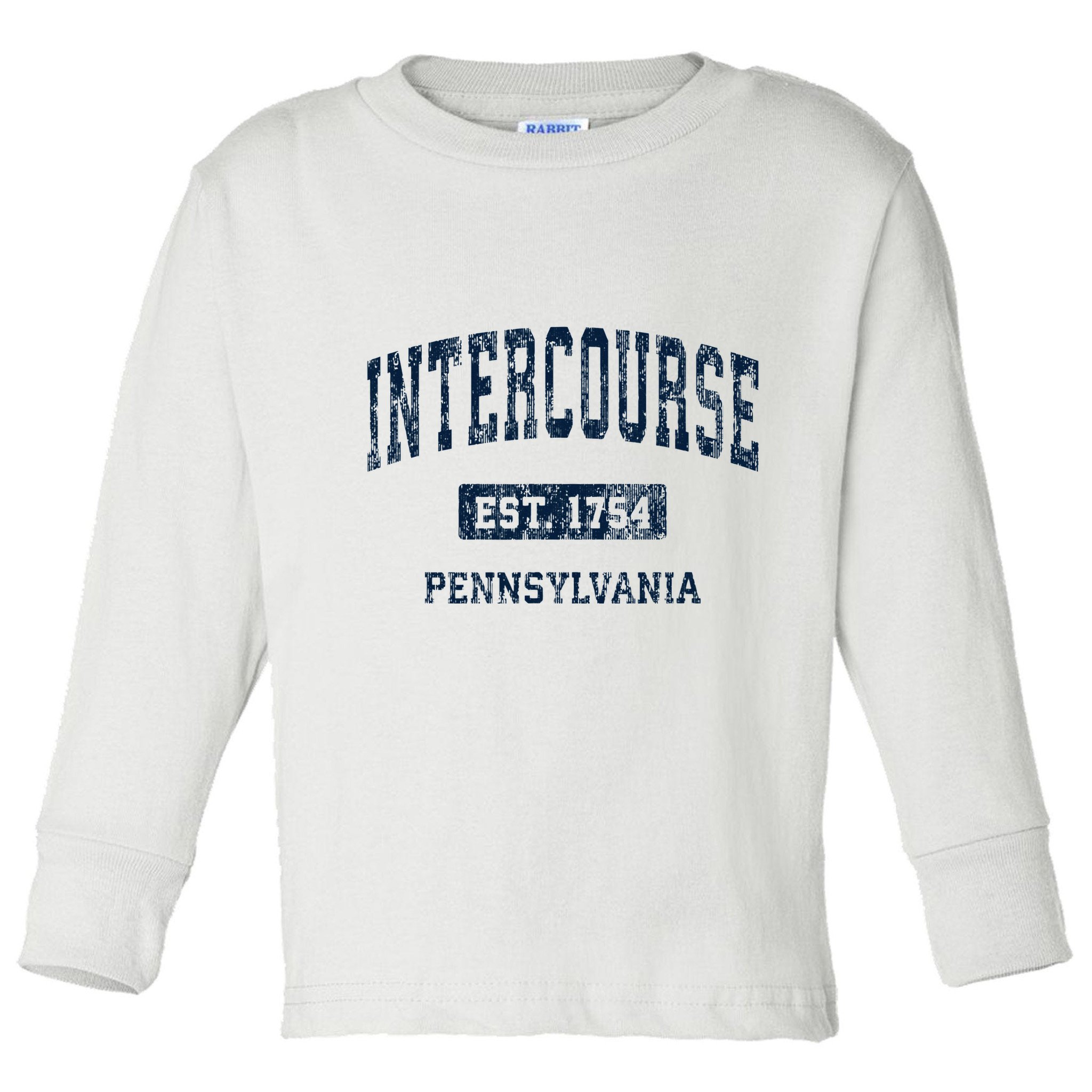 Intercourse Pennsylvania Pa Vintage Athletic Sports Design Toddler Long Sleeve Shirt