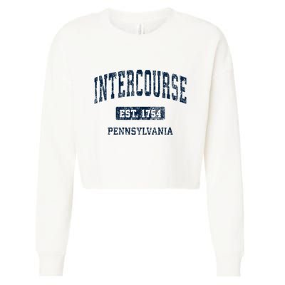 Intercourse Pennsylvania Pa Vintage Athletic Sports Design Cropped Pullover Crew