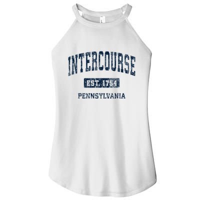Intercourse Pennsylvania Pa Vintage Athletic Sports Design Women's Perfect Tri Rocker Tank