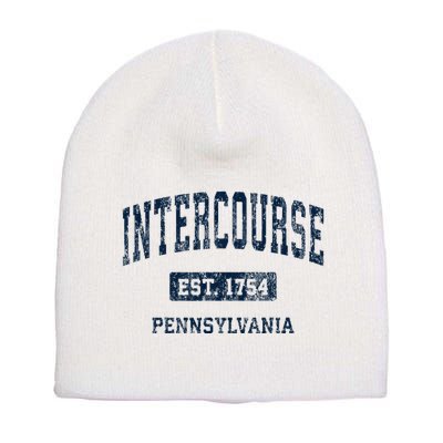 Intercourse Pennsylvania Pa Vintage Athletic Sports Design Short Acrylic Beanie