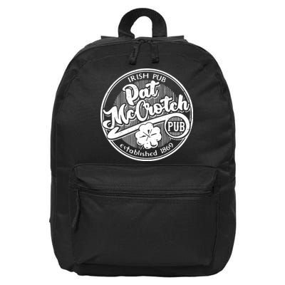 Irish Pub Pat McCrotch Pub 1869 Vintage 16 in Basic Backpack