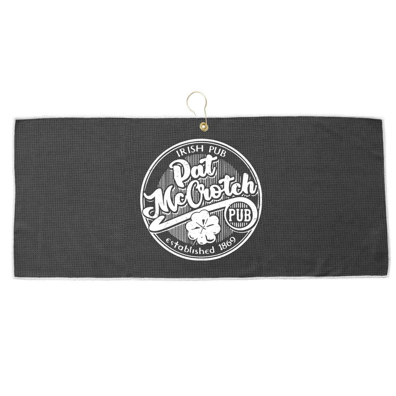 Irish Pub Pat McCrotch Pub 1869 Vintage Large Microfiber Waffle Golf Towel