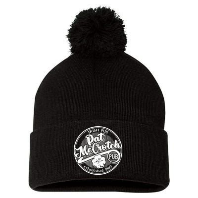 Irish Pub Pat McCrotch Pub 1869 Vintage Pom Pom 12in Knit Beanie