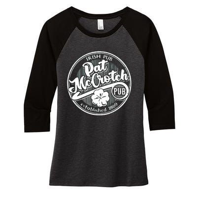 Irish Pub Pat Mccrotch Pub 1869 Women's Tri-Blend 3/4-Sleeve Raglan Shirt