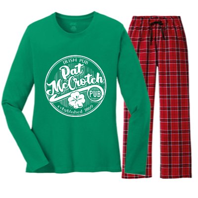 Irish Pub Pat Mccrotch Pub 1869 Women's Long Sleeve Flannel Pajama Set 