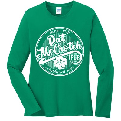 Irish Pub Pat Mccrotch Pub 1869 Ladies Long Sleeve Shirt