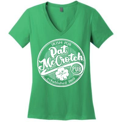 Irish Pub Pat Mccrotch Pub 1869 Women's V-Neck T-Shirt