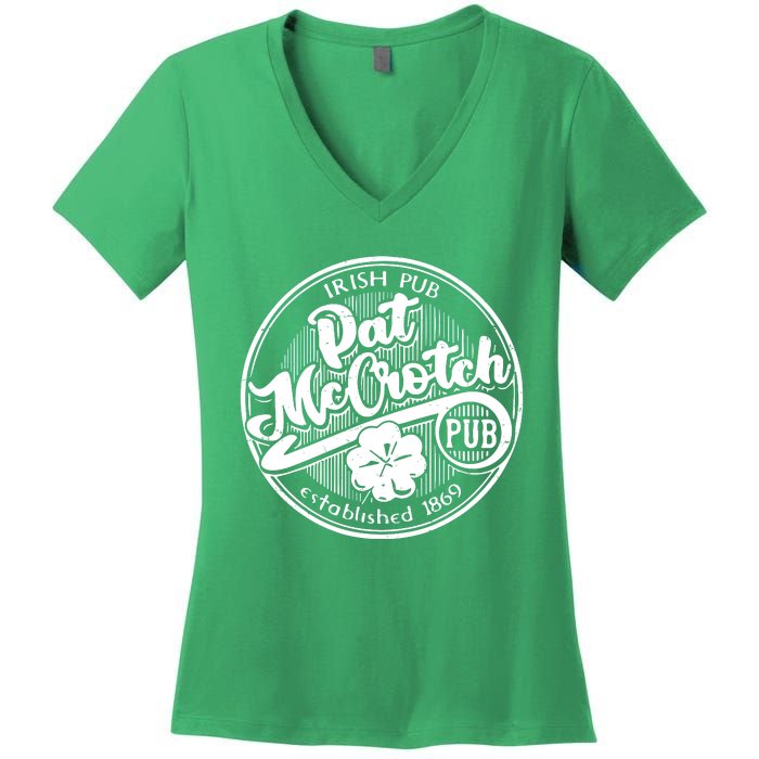 Irish Pub Pat Mccrotch Pub 1869 Women's V-Neck T-Shirt