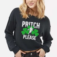 Irish Pritch Please Basketball Cropped Pullover Crew