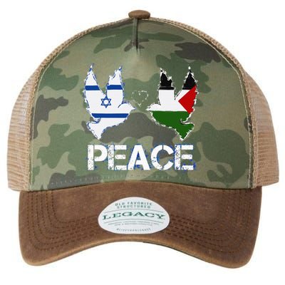 Israel Palestine Peace Friendship Pigeons gift Legacy Tie Dye Trucker Hat