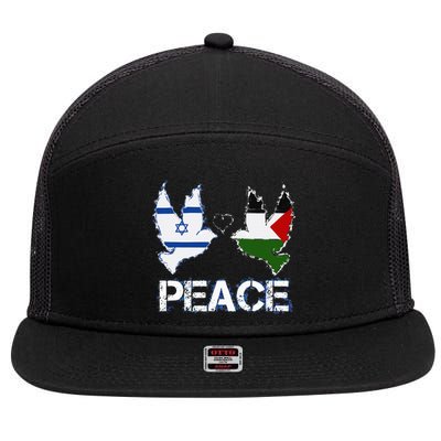 Israel Palestine Peace Friendship Pigeons gift 7 Panel Mesh Trucker Snapback Hat