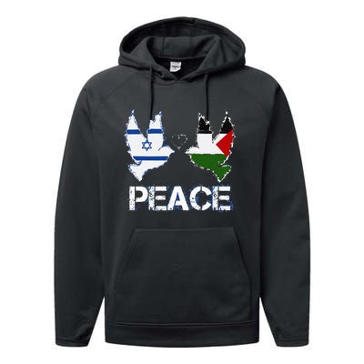 Israel Palestine Peace Friendship Pigeons gift Performance Fleece Hoodie