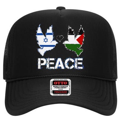 Israel Palestine Peace Friendship Pigeons gift High Crown Mesh Back Trucker Hat