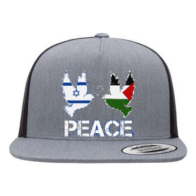 Israel Palestine Peace Friendship Pigeons gift Flat Bill Trucker Hat