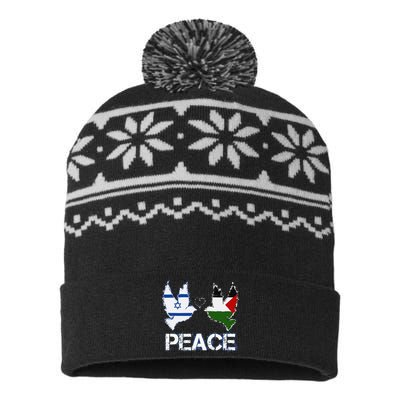 Israel Palestine Peace Friendship Pigeons gift USA-Made Snowflake Beanie