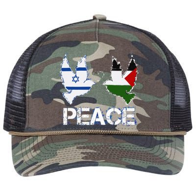 Israel Palestine Peace Friendship Pigeons gift Retro Rope Trucker Hat Cap