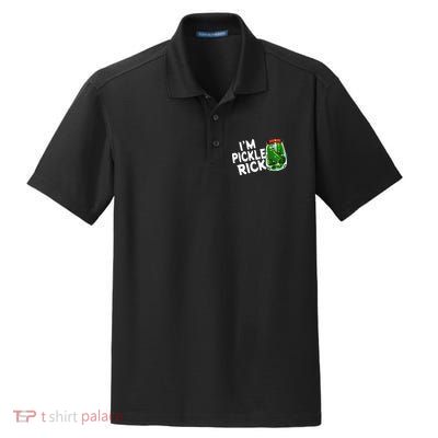 IM Pickle Rick Pickle Funny Dry Zone Grid Polo