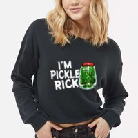 IM Pickle Rick Pickle Funny Cropped Pullover Crew