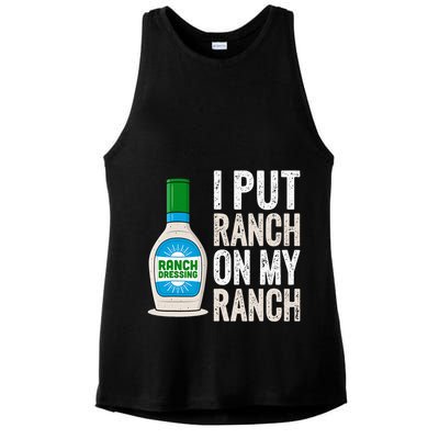 I Put Ranch On My Ranch Funny Vintage Ranch Dressing Ladies PosiCharge Tri-Blend Wicking Tank
