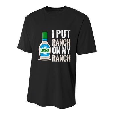 I Put Ranch On My Ranch Funny Vintage Ranch Dressing Youth Performance Sprint T-Shirt