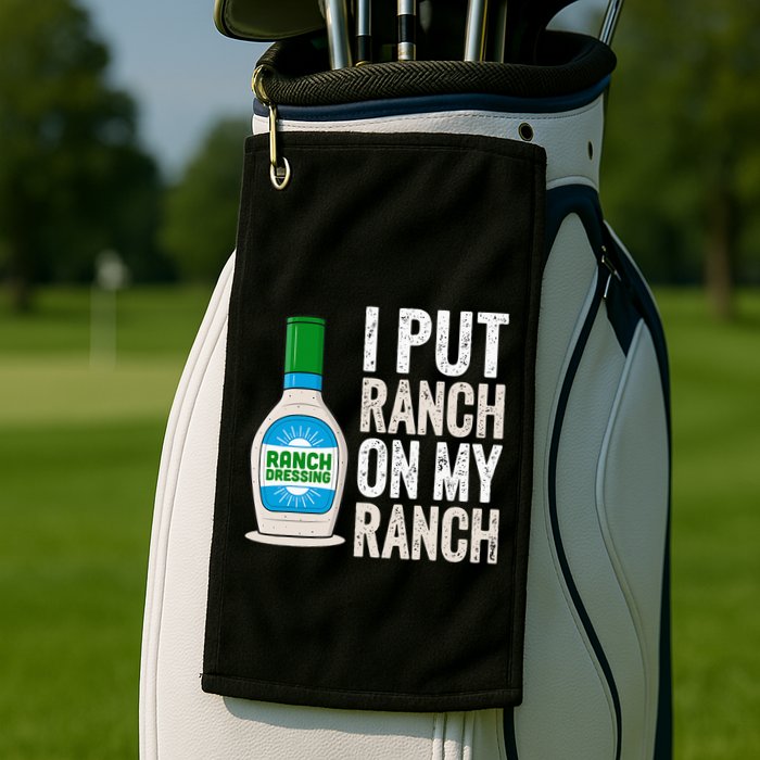 I Put Ranch On My Ranch Funny Vintage Ranch Dressing Golf Towel