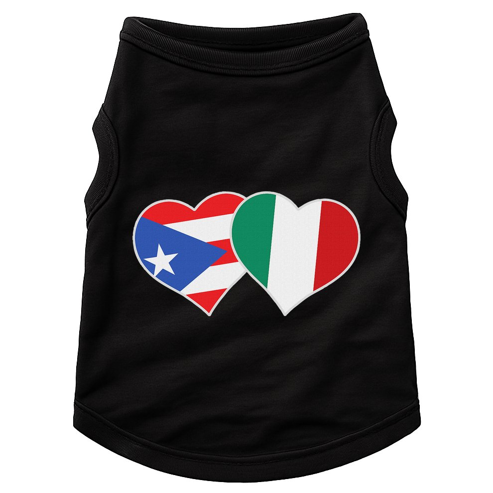Italian Puerto Rican Flag Love Italy Puerto Rico Heart Doggie Tank