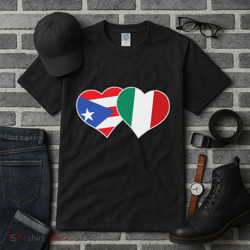 Italian Puerto Rican Flag Love Italy Puerto Rico Heart Tall T-Shirt