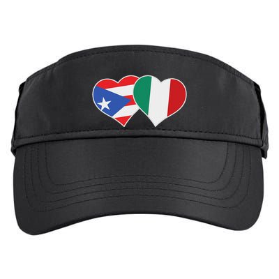 Italian Puerto Rican Flag Love Italy Puerto Rico Heart Adult Drive Performance Visor