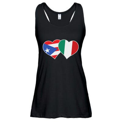 Italian Puerto Rican Flag Love Italy Puerto Rico Heart Ladies Essential Flowy Tank