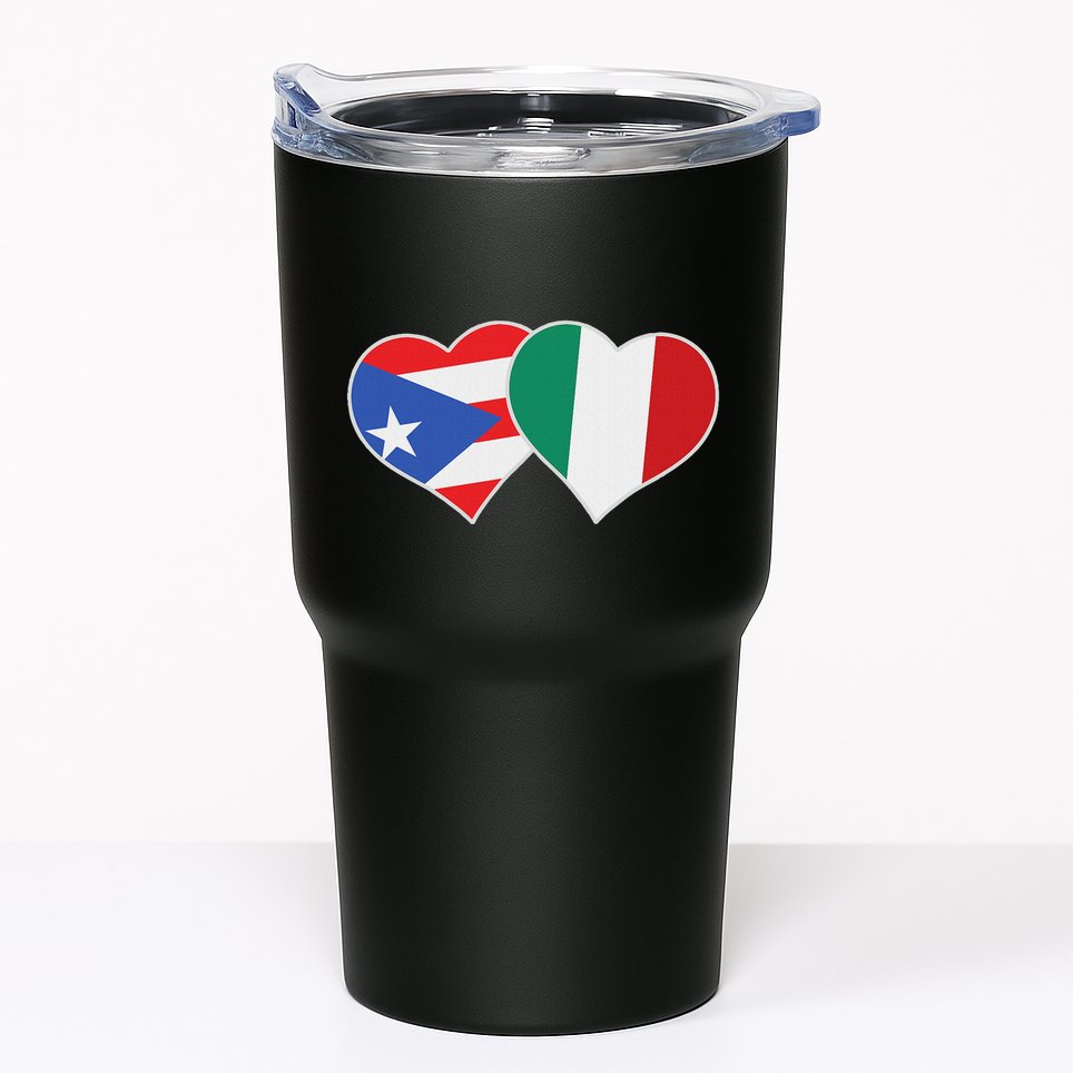 Italian Puerto Rican Flag Love Italy Puerto Rico Heart Tumbler