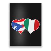 Italian Puerto Rican Flag Love Italy Puerto Rico Heart Poster