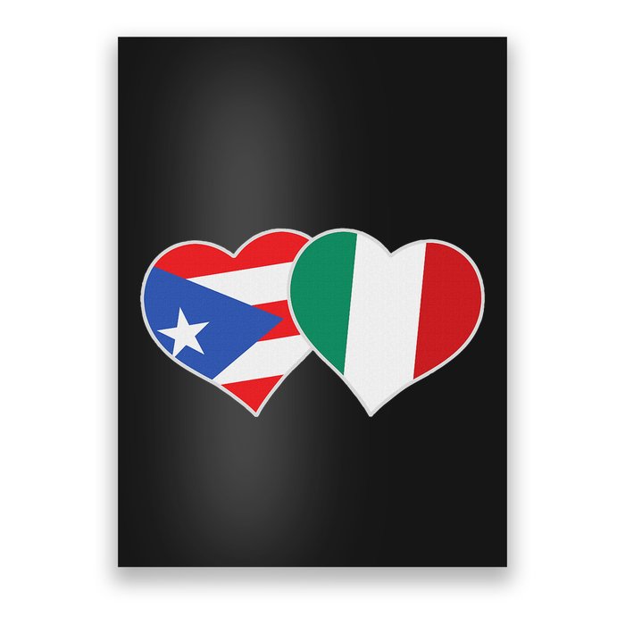 Italian Puerto Rican Flag Love Italy Puerto Rico Heart Poster