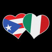 Italian Puerto Rican Flag Love Italy Puerto Rico Heart Poster