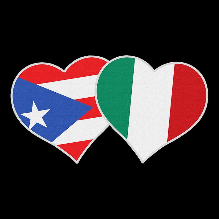 Italian Puerto Rican Flag Love Italy Puerto Rico Heart Poster