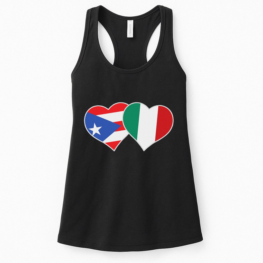 Italian Puerto Rican Flag Love Italy Puerto Rico Heart Womens Tank Top