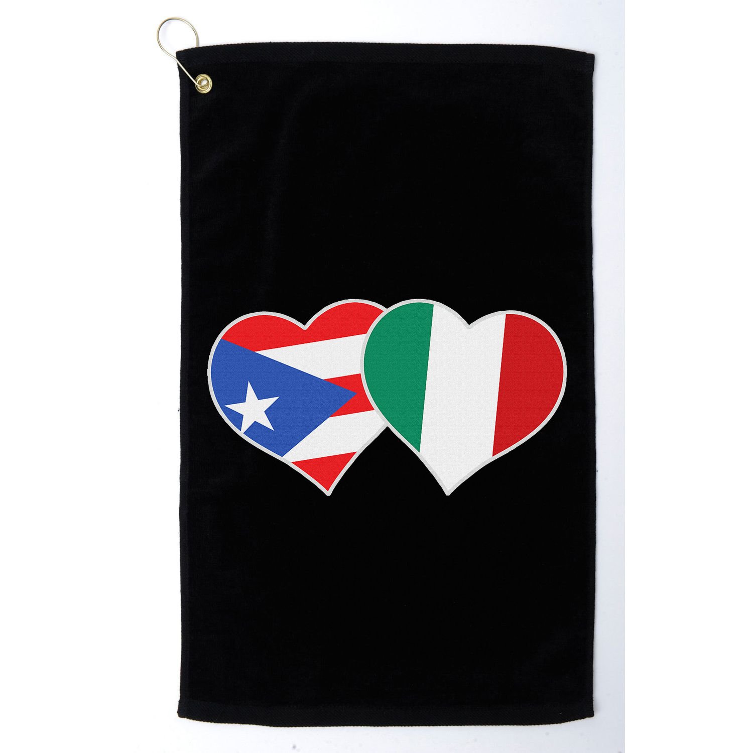 Italian Puerto Rican Flag Love Italy Puerto Rico Heart Golf Towel