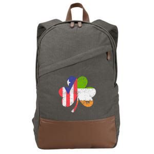 Irish Puerto Rican Flag Ireland Shamrock St Patricks Day Tee Gift Cotton Canvas Backpack