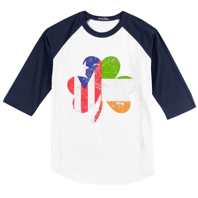 Irish Puerto Rican Flag Ireland Shamrock St Patricks Day Tee Gift Baseball Sleeve Shirt