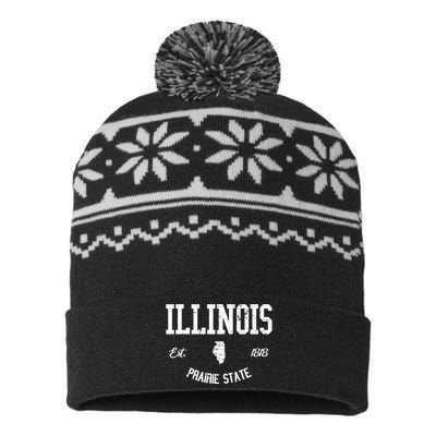 Illinois Prairie State Varsity Sports College Athletic USA-Made Snowflake Beanie