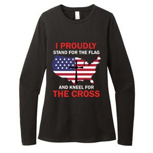 I Proudly Stand For The Flag And Kneel For The Cross Funny Gift Womens CVC Long Sleeve Shirt