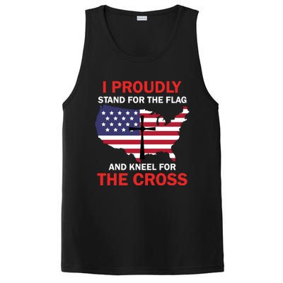 I Proudly Stand For The Flag And Kneel For The Cross Funny Gift PosiCharge Competitor Tank