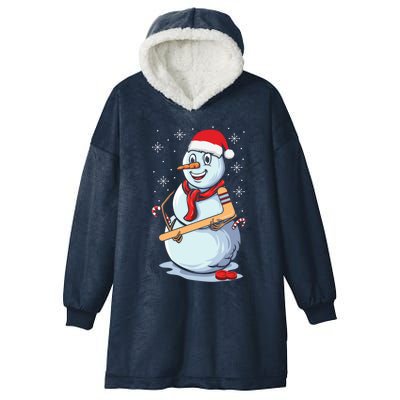 Icehockey Player Snow Ice Hockey Stick Winter Sports Gift Hooded Wearable Blanket